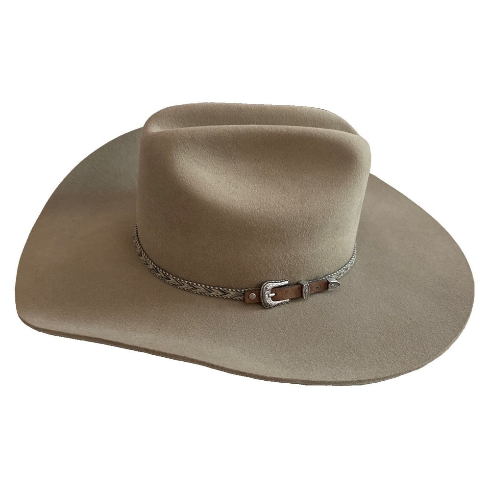 Resistol "Self Conforming" 7 Cowboy Hat Oval Tan Premium Wool XX USA TEXAS